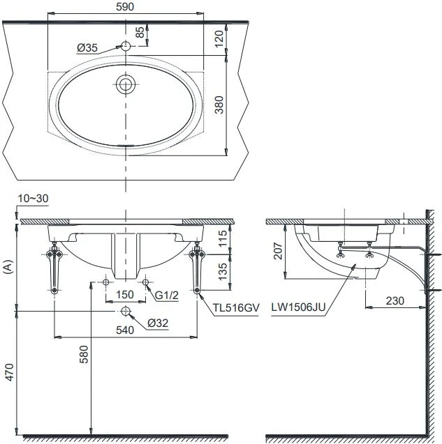 ban ve lavabo toto lw1506