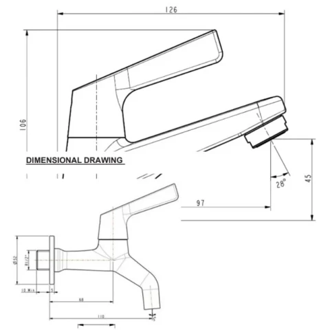 Ảnh Vòi nước gắn tường American Standard WF-T602 2