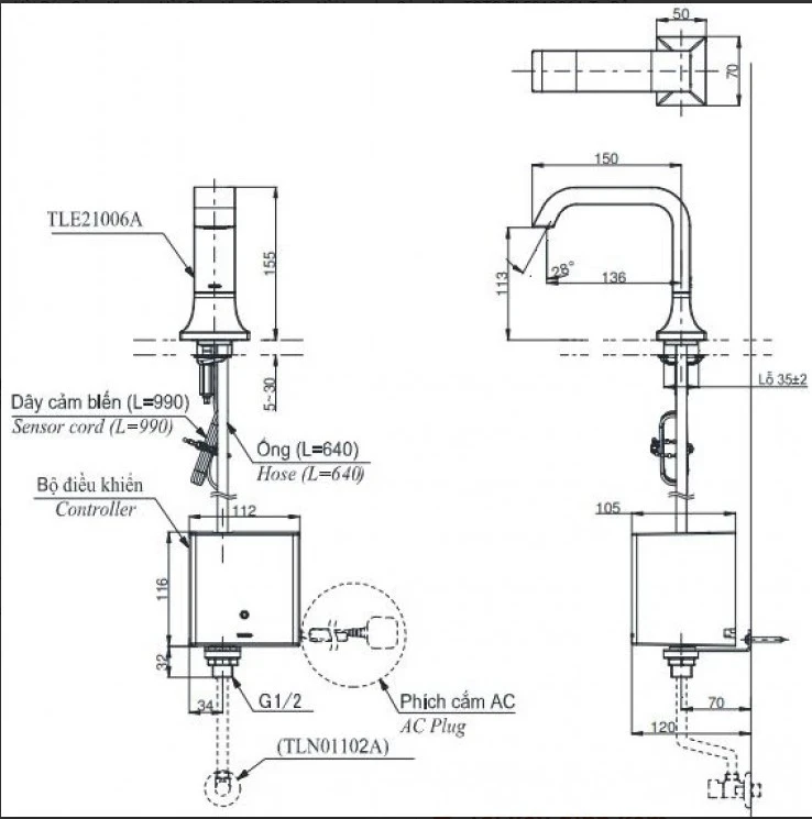 Ảnh Vòi chậu cảm ứng TOTO TLE21006A 2