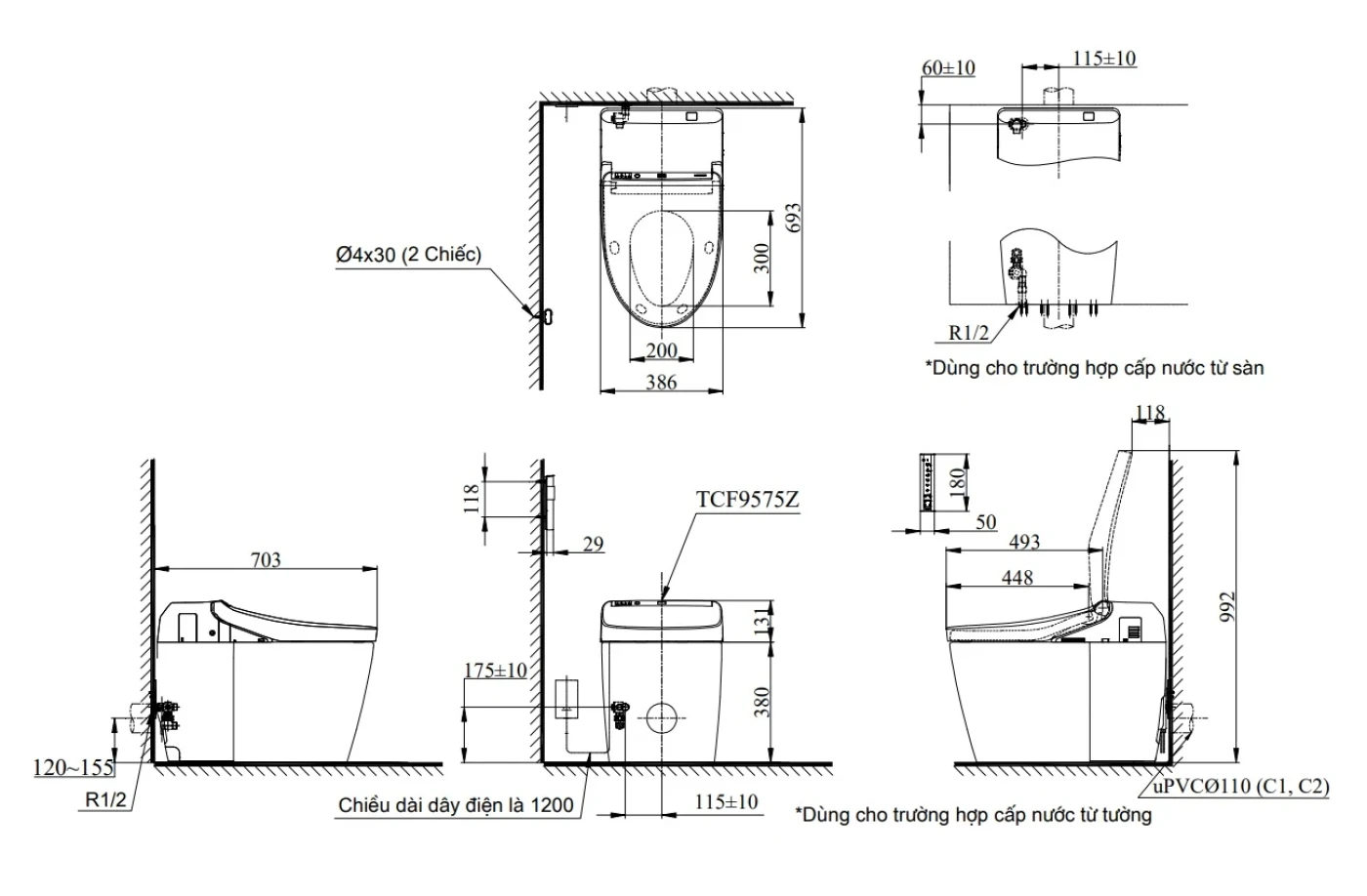 bon cau thong minh neorest dh toto cs988pvt tcf9575z thoat ngang bvkt