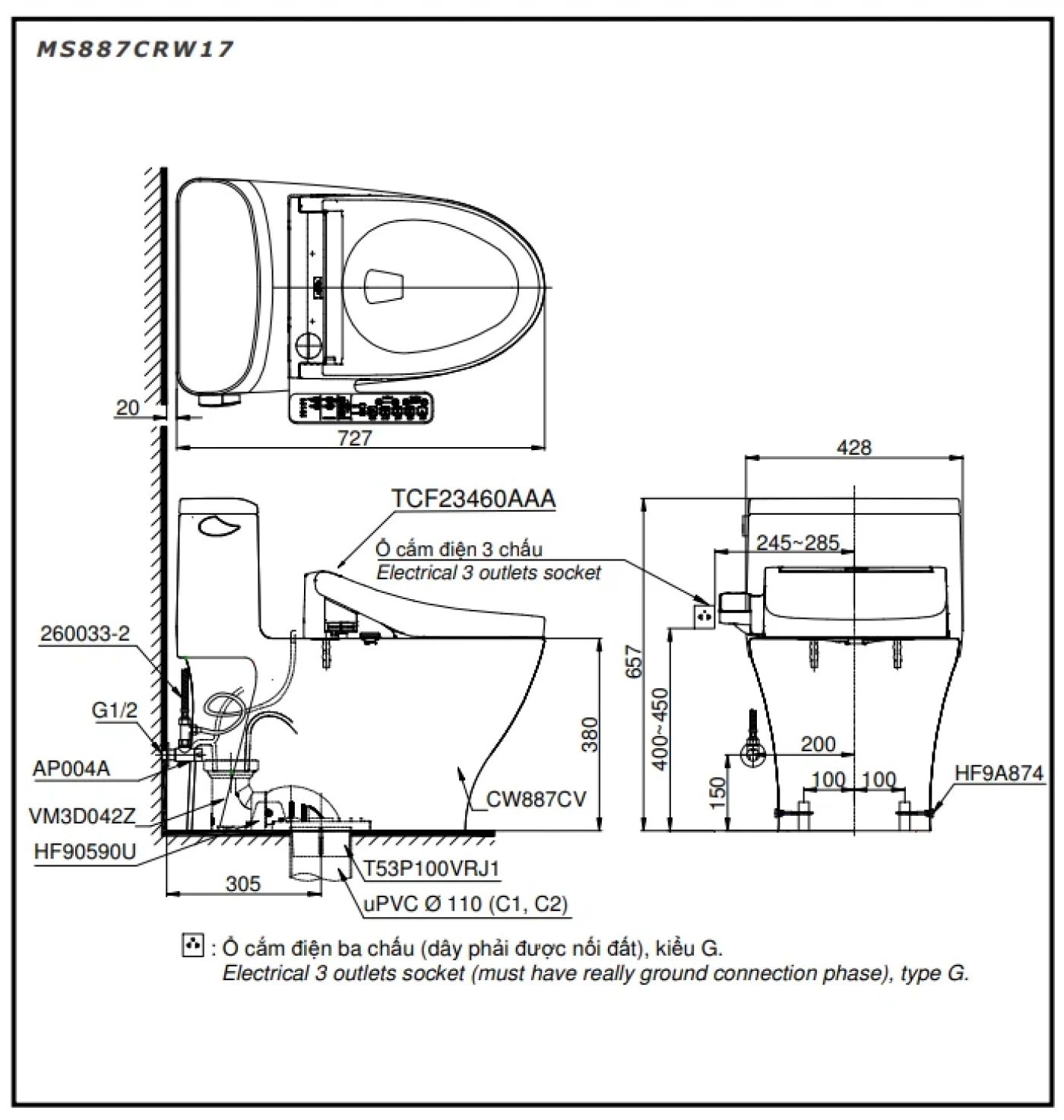 bon cau toto ms887crw17 xw bvkt