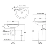 Chậu rửa treo tường Cotto C0107+C411 2