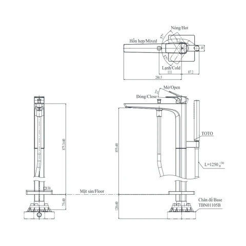 Ảnh Vòi sen bồn tắm TOTO TBG07306AA/TBN01105B 2