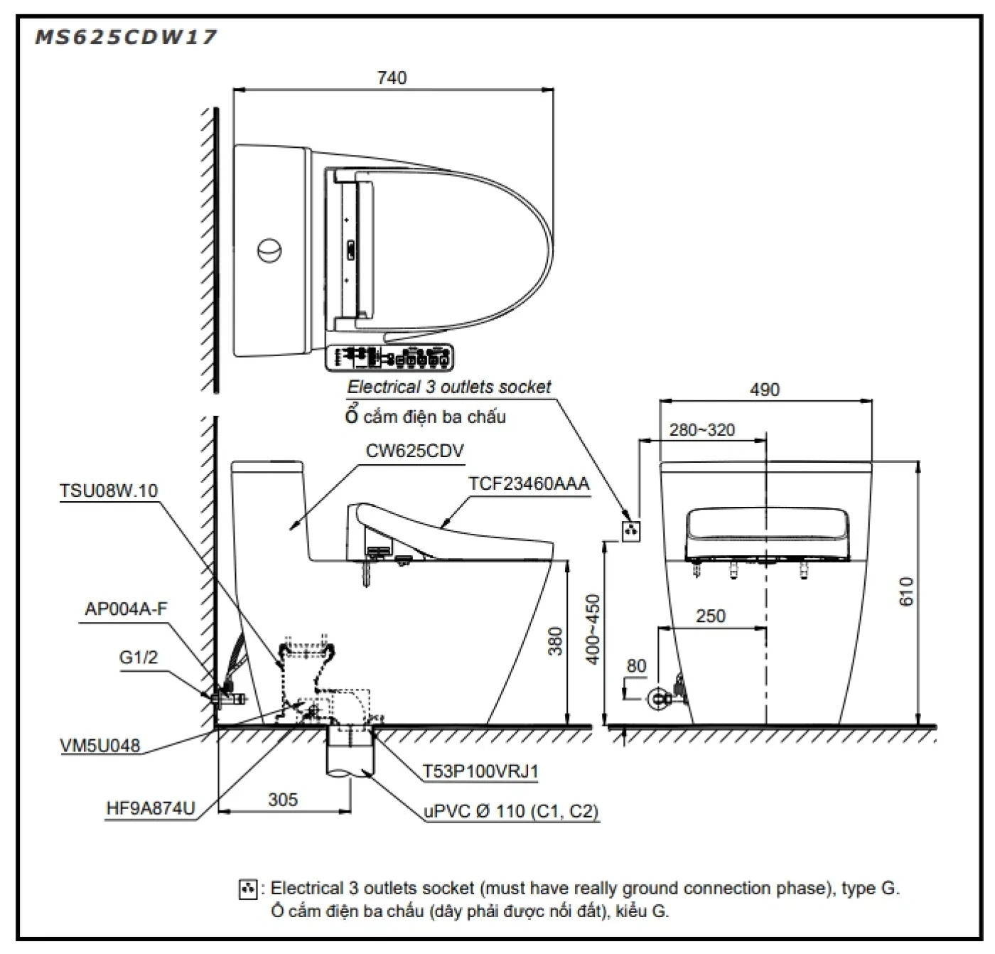 toto ms625cdw17 xw bvkt