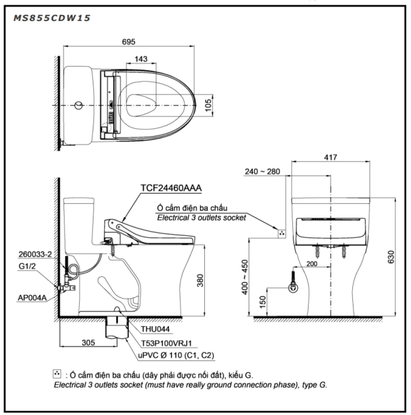 toto ms855cdw15 xw bvkt