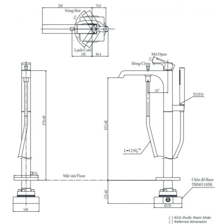Ảnh Vòi sen bồn tắm TOTO TBG08306AA/TBN01105B 2