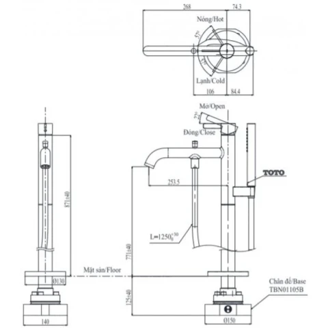 Ảnh Vòi sen bồn tắm TOTO TBG11306AA/TBN01105B 2