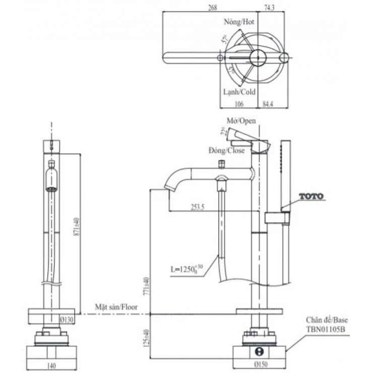Ảnh Vòi sen bồn tắm TOTO TBG11306AA/TBN01105B 2