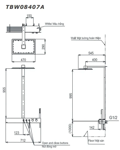 Ảnh Sen tắm cây TOTO TBW08407A 2