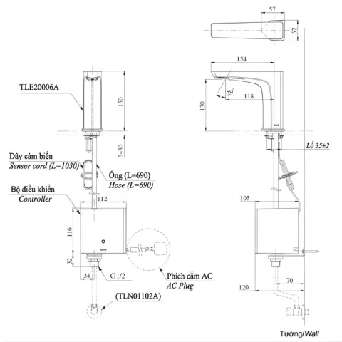 Ảnh Vòi chậu cảm ứng TOTO TLE20006A 2