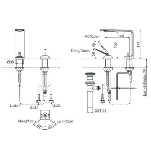 Ảnh Vòi chậu TOTO TLP02304B 2