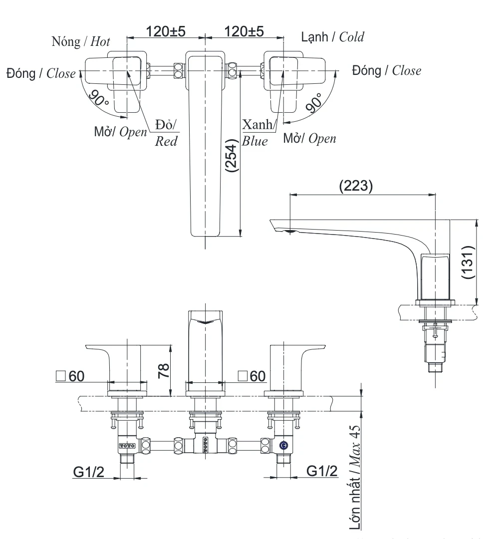 Ảnh Vòi xả bồn nóng lạnh TOTO TBG07202A 2