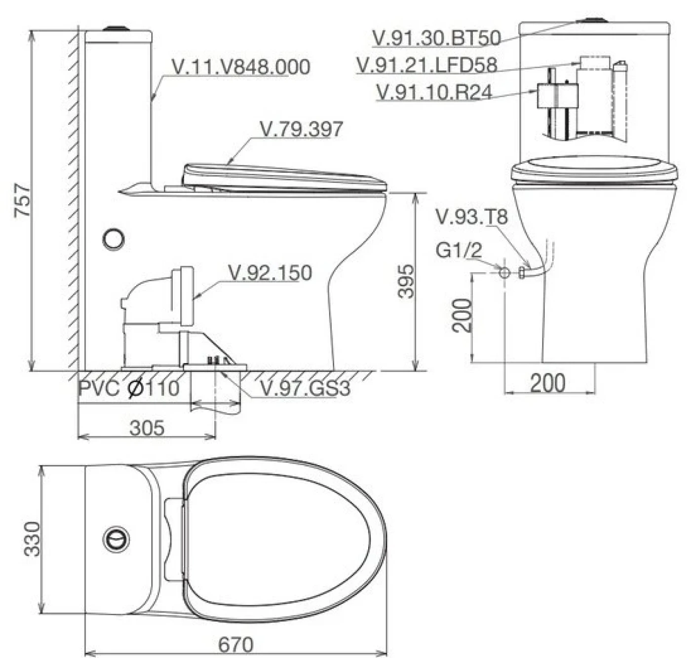 ban cau viglacera v848