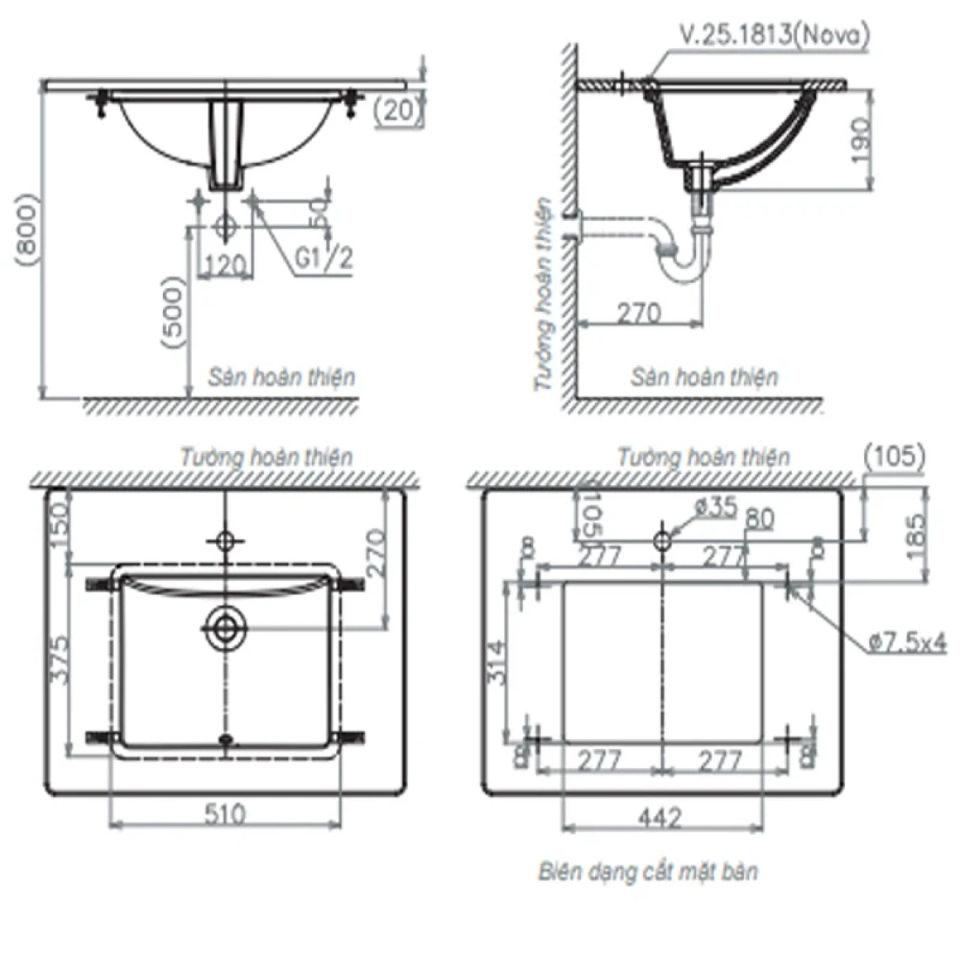 ban ve ky thuat chau rua am ban viglacera us3
