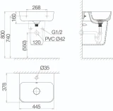Chậu rửa treo tường Viglacera V23 2