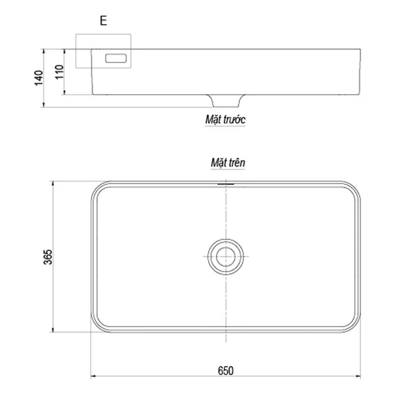 Ảnh Chậu rửa đặt bàn Viglacera P.21.140 2