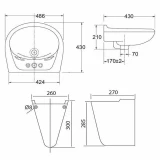 Chậu rửa chân ngắn Sanfi S506+S602 2