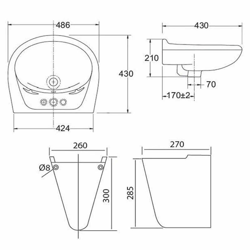 Ảnh Chậu rửa chân ngắn Sanfi S506+S602 2