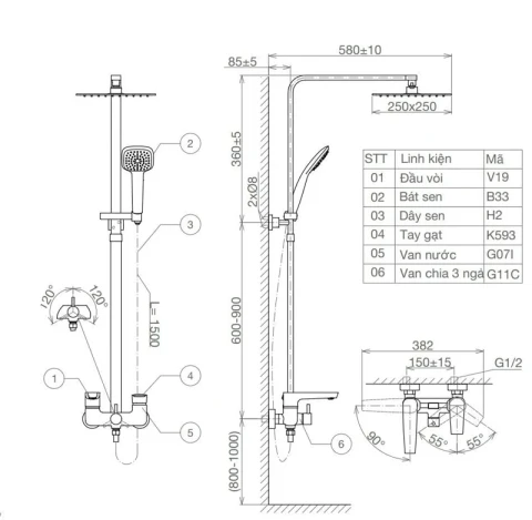Ảnh Sen tắm cây Sanfi SF593 2