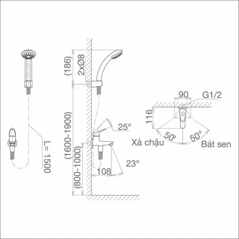 Ảnh Sen tắm lạnh Viglacera VG503 6