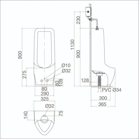 Ảnh Bồn tiểu nam Viglacera BS604 2