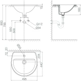 Chậu rửa đặt bàn Viglacera CD12 2