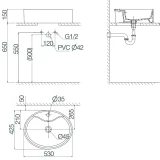 Chậu rửa đặt bàn Viglacera CD19 2