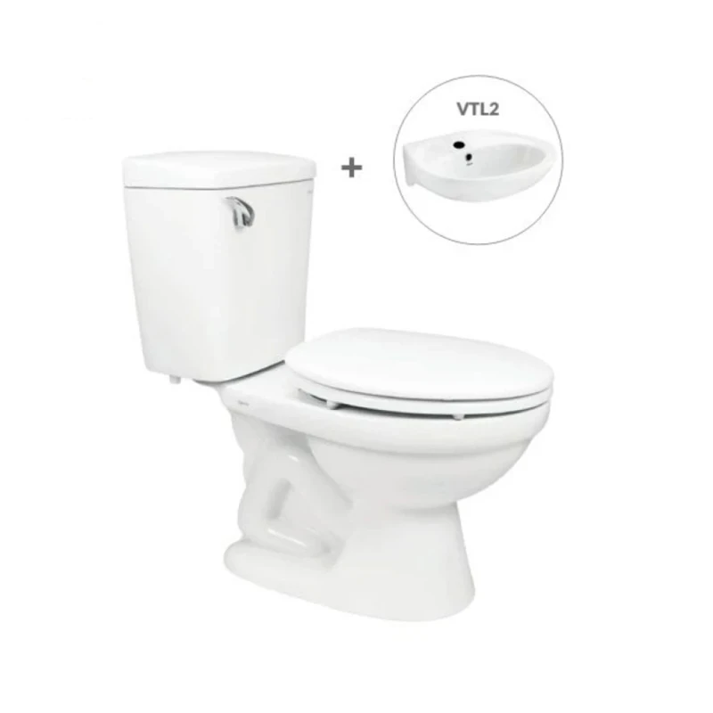 Bồn cầu Viglacera VI44 + Chậu VTL2 (hoặc VTL3)