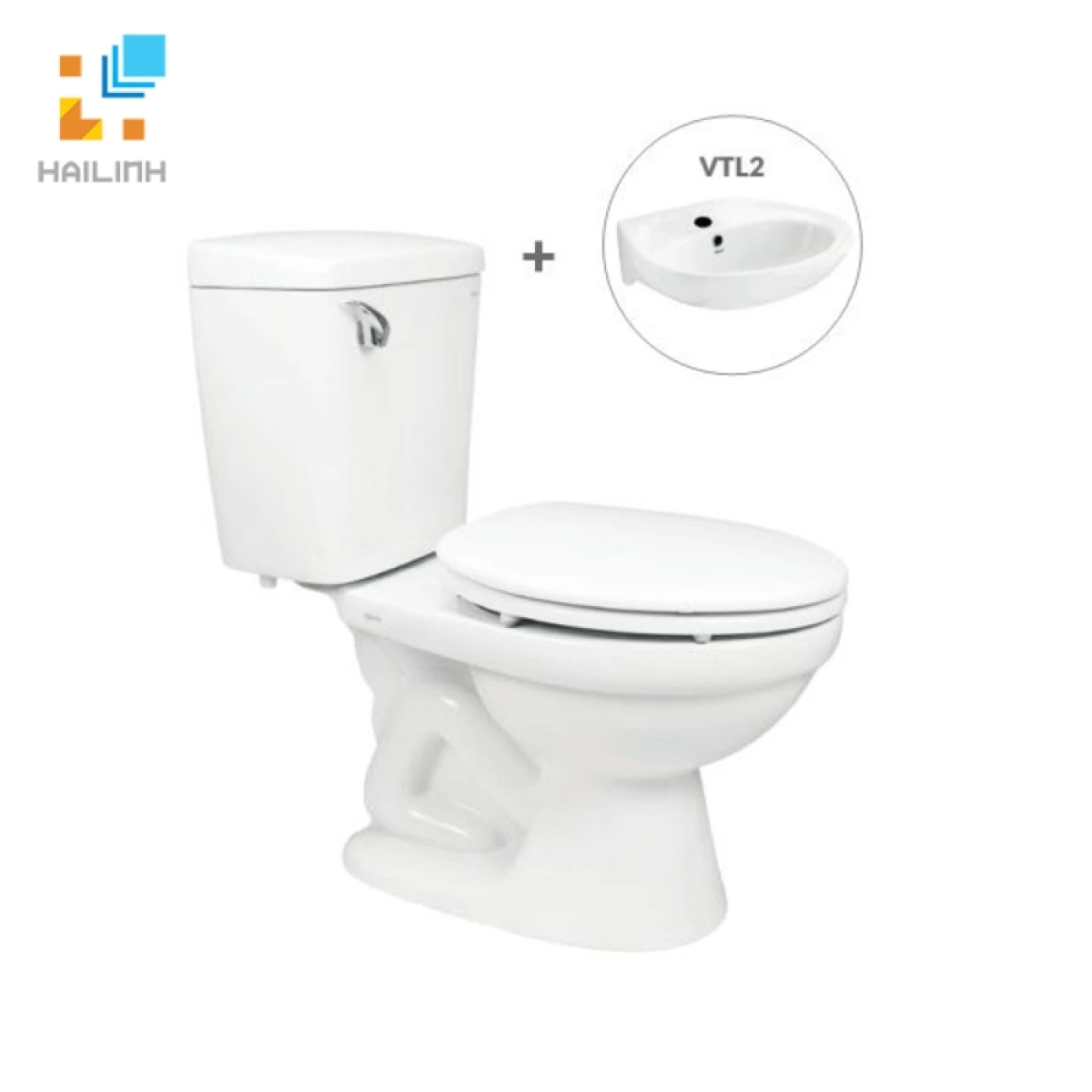 Bồn cầu Viglacera VI44 + Chậu VTL2 (hoặc VTL3)