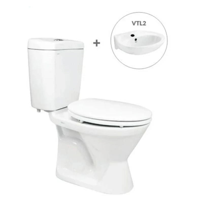 Bồn cầu Viglacera VI66 + Chậu VTL2 (hoặc VTL3)
