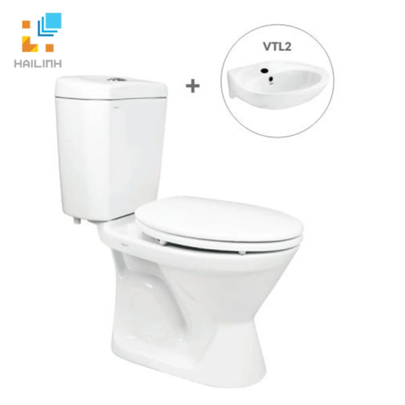 Bồn cầu Viglacera VI66 + Chậu VTL2 (hoặc VTL3) 