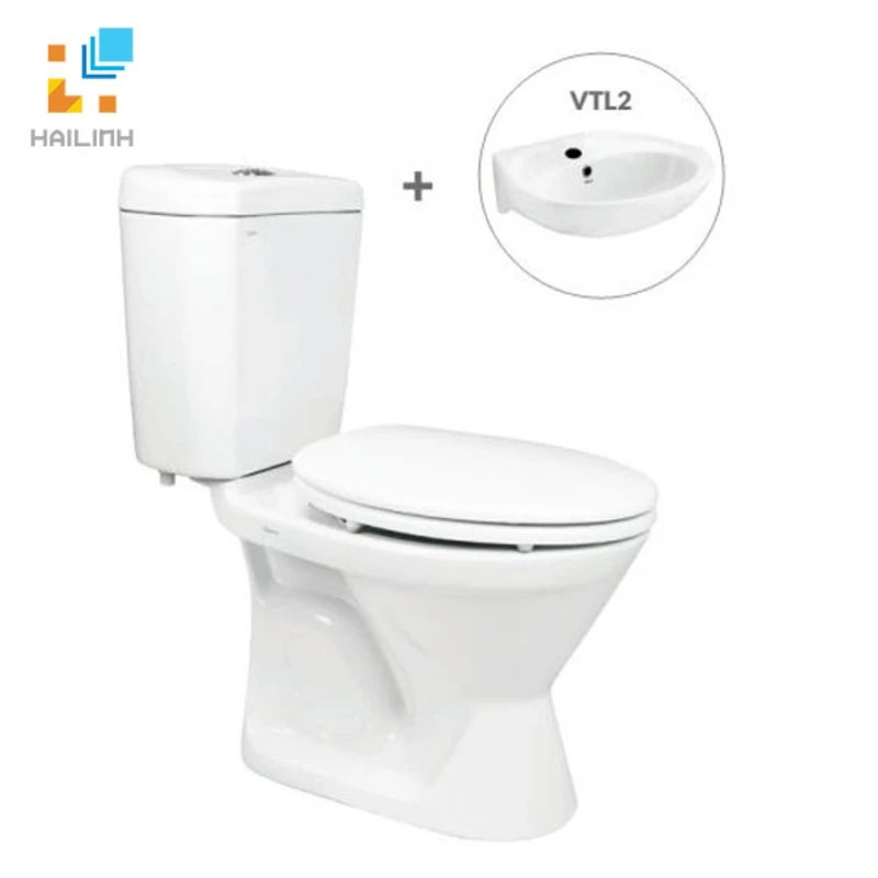 Bồn cầu Viglacera VI66 + Chậu VTL2 (hoặc VTL3)