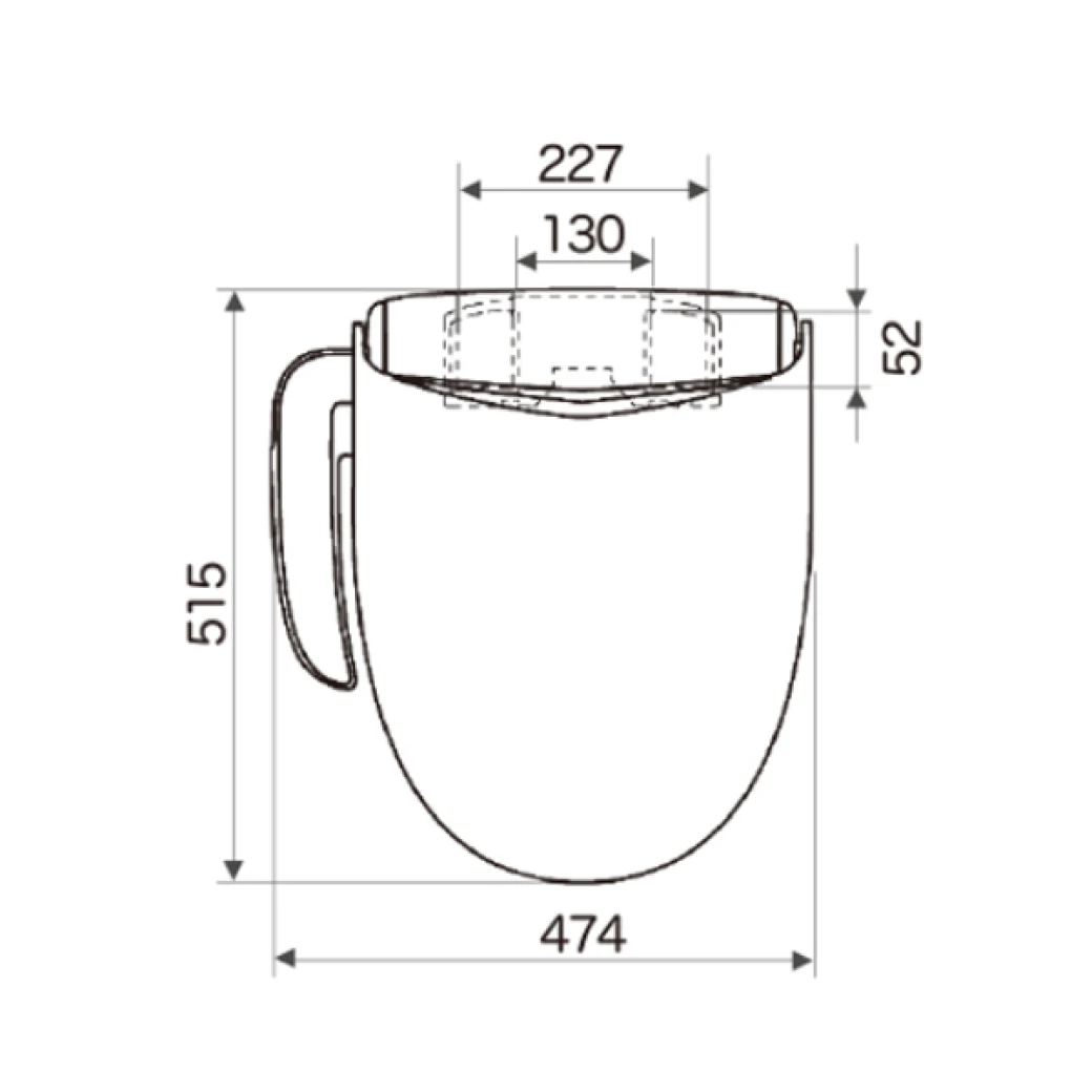 bản vẽ kỹ thuật Nắp rửa điện tử panasonic