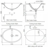 Chậu rửa đặt bàn Viglacera CD21 2
