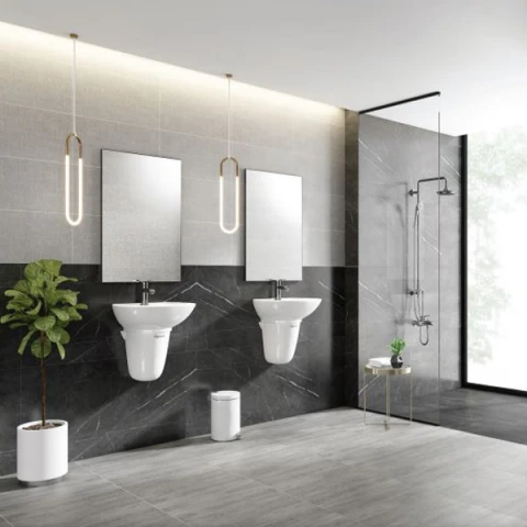 Ảnh Chậu rửa treo tường Viglacera V39 3