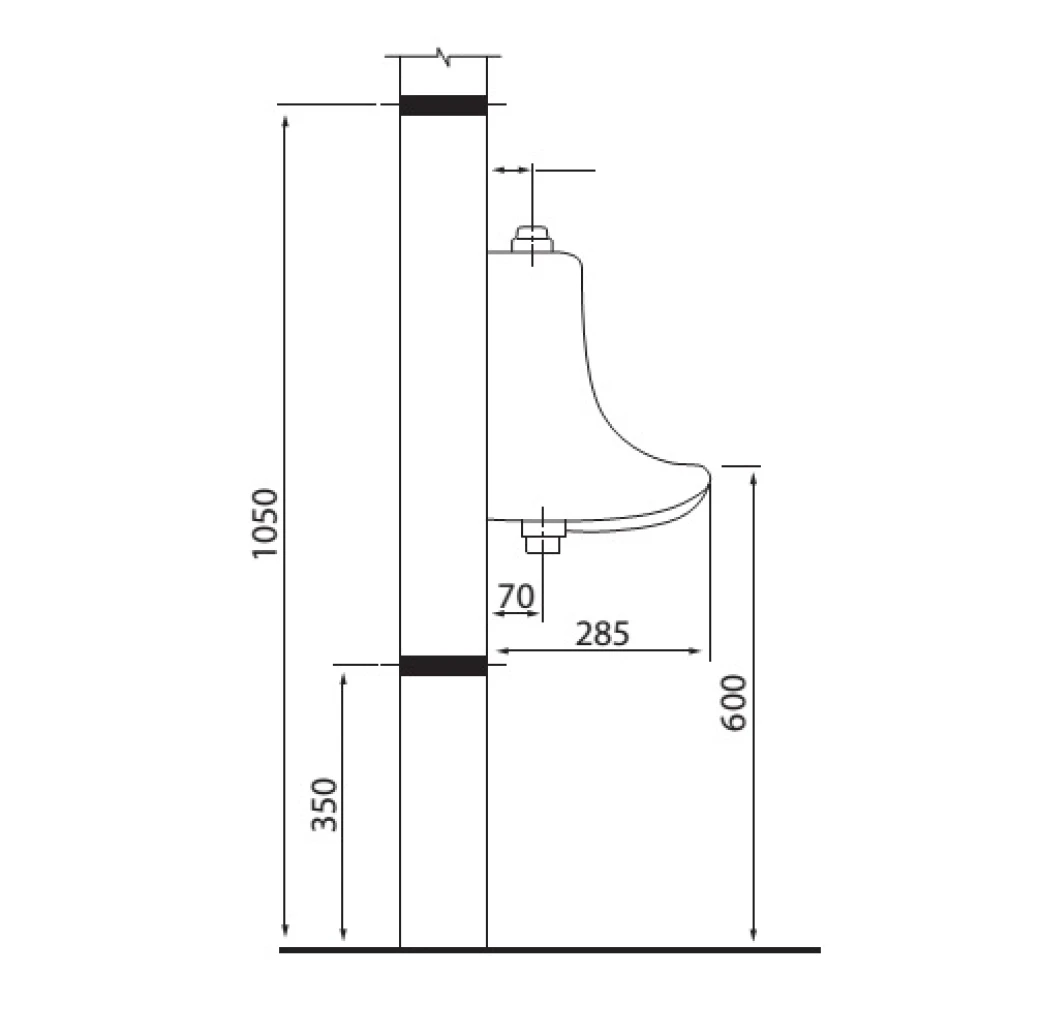 bản vẽ kỹ thuật Bồn tiểu nam Viglacera TT1