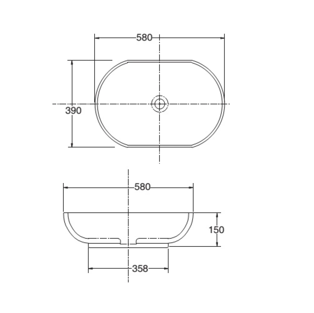 thông số kỹ thuật Chậu rửa đặt bàn Viglacera CD15