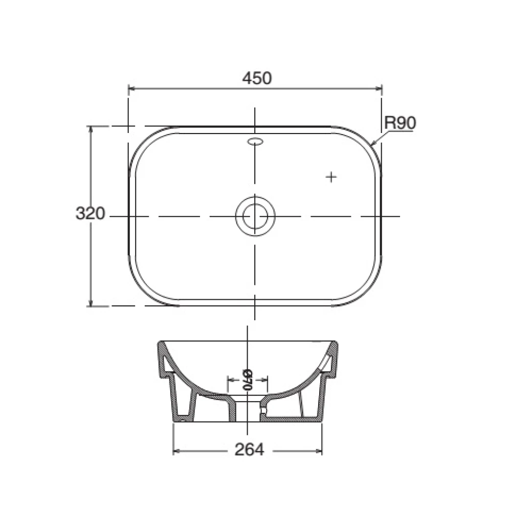 thông số kỹ thuật Chậu rửa đặt bàn Viglacera V27