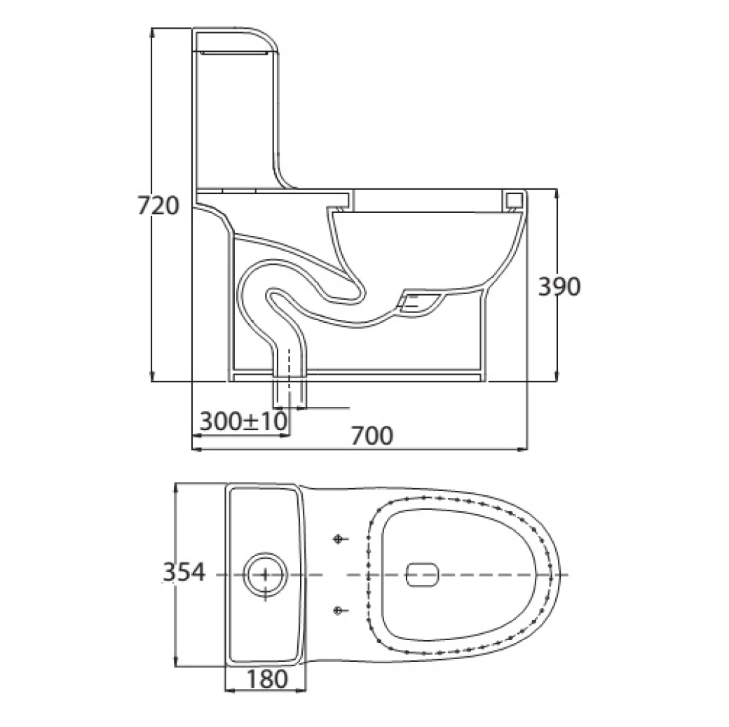 bản vẽ kỹ thuật Bồn cầu 1 khối Viglacera V41 