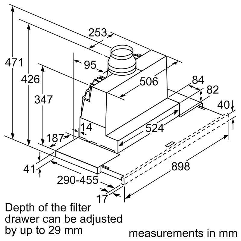 Ảnh Hút mùi âm tủ Bosch DFS097A51 14