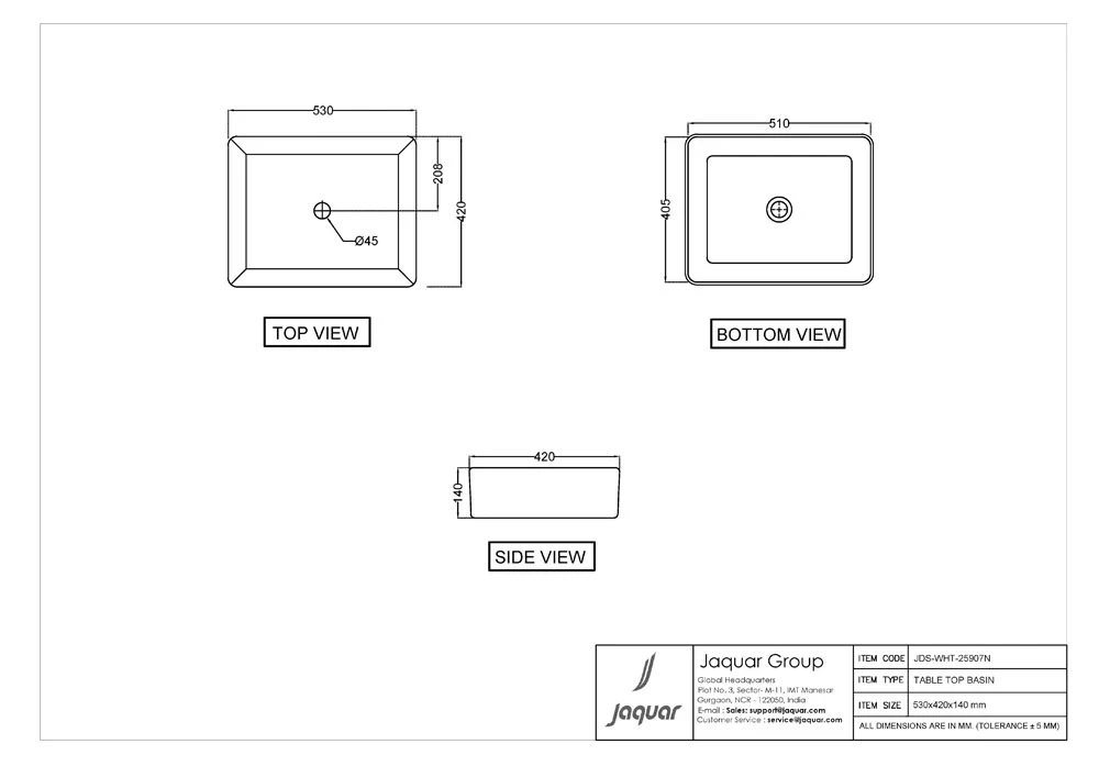 Ảnh Chậu rửa dương bàn Jaquar JDS-BLM-25907N 2