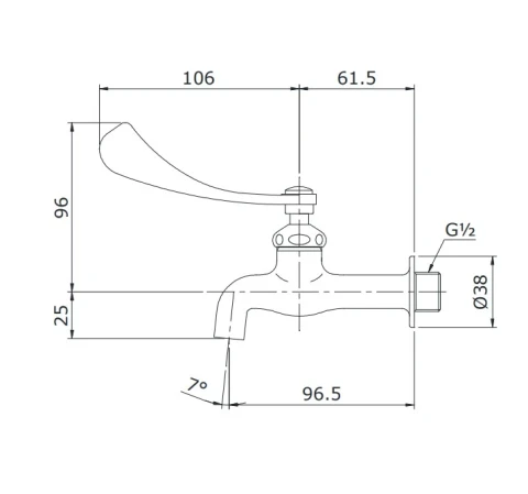 Ảnh Vòi chậu gắn tường TOTO T23BQ13N 2