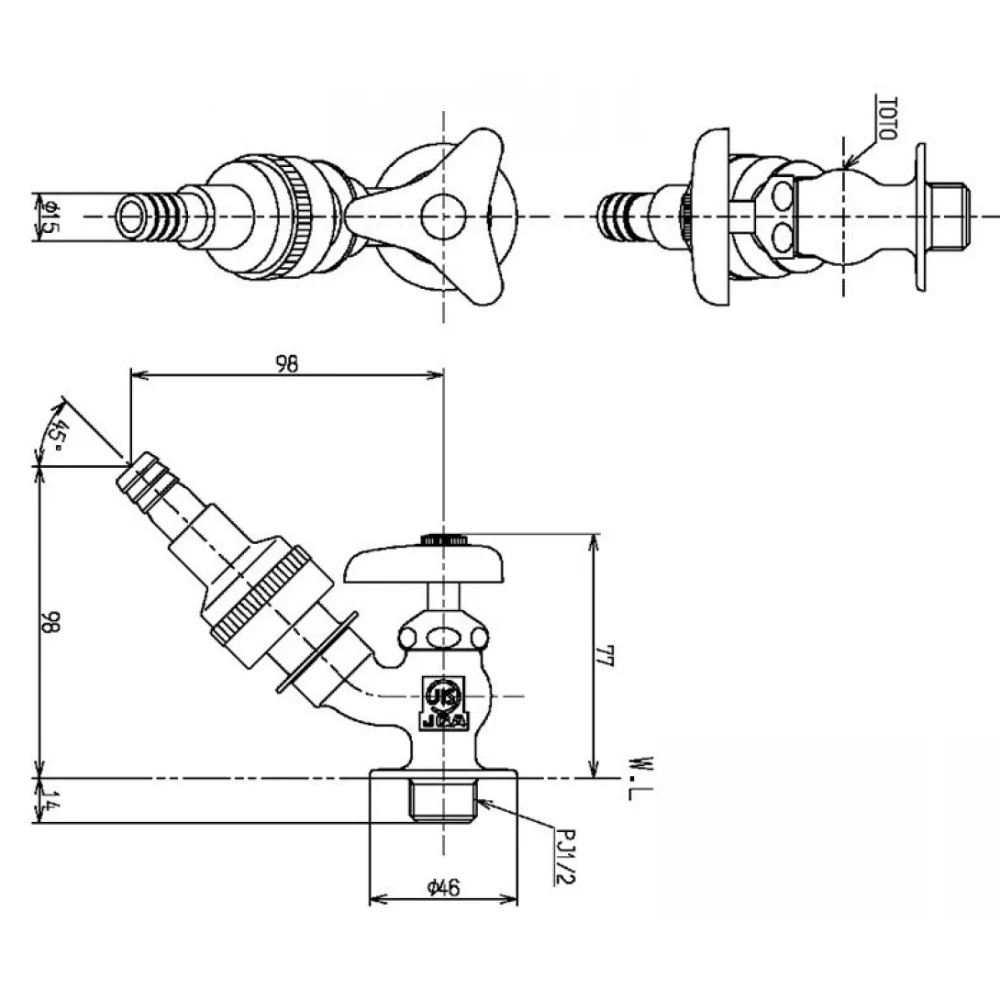 Ảnh Vòi nước lạnh TOTO T28UNH13 2