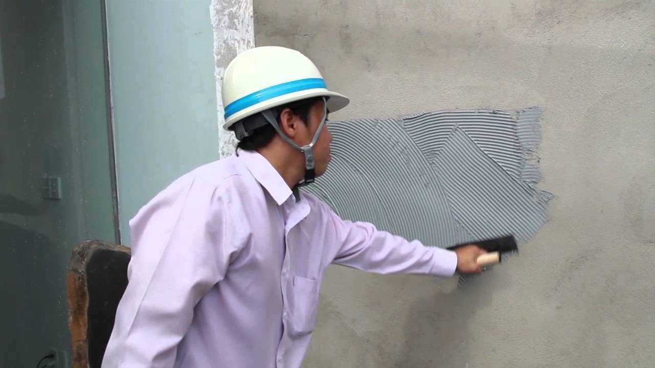 kiem tra lai do phang cua tuong truoc khi op gach
