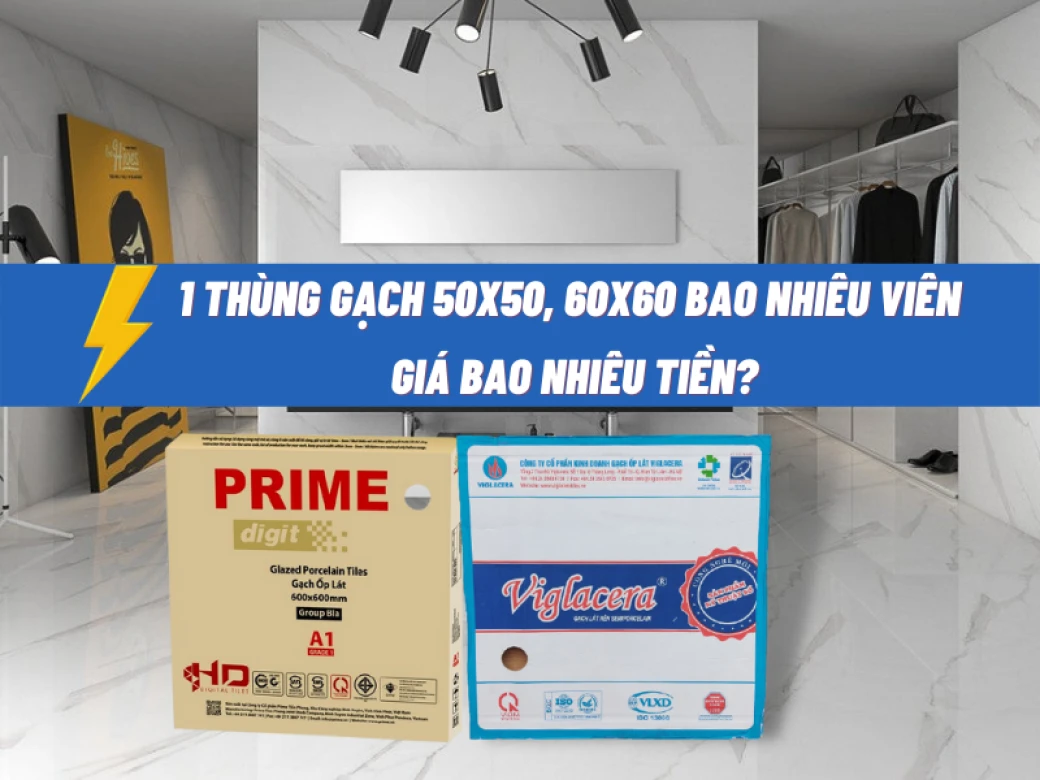 1 thung gach 50x50 60x60 co bao nhieu vien bao nhieu tien 1 hop