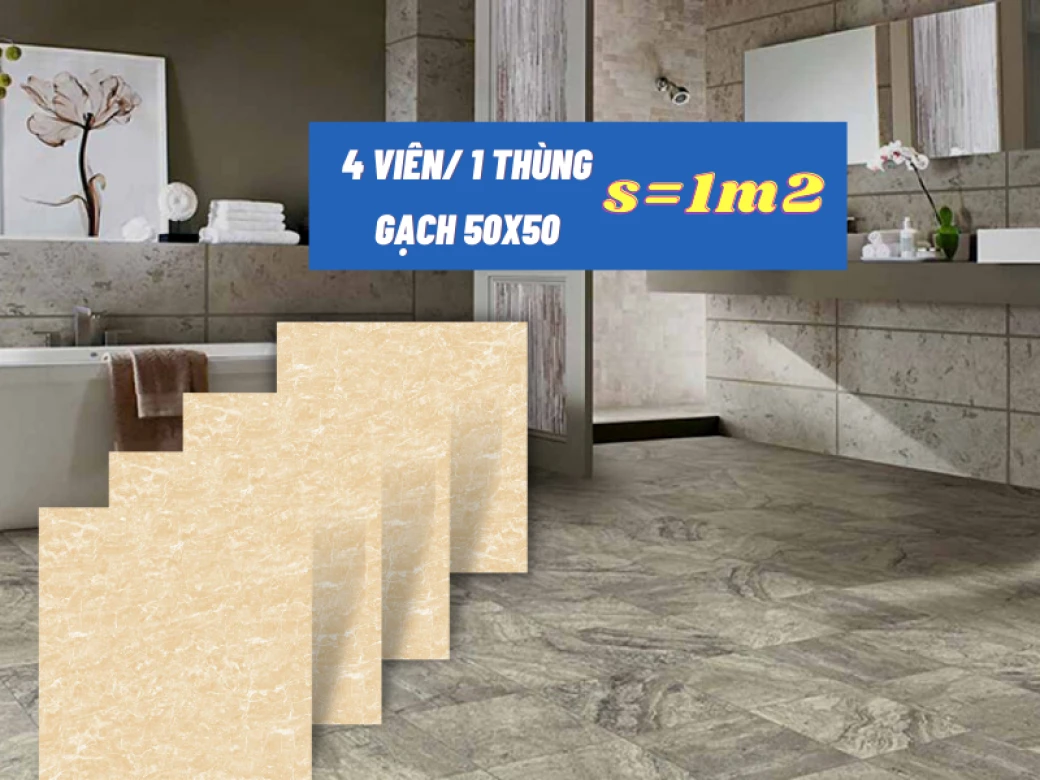 1 thung gach 50x50 co bao nhieu vien gia bao nhieu tien