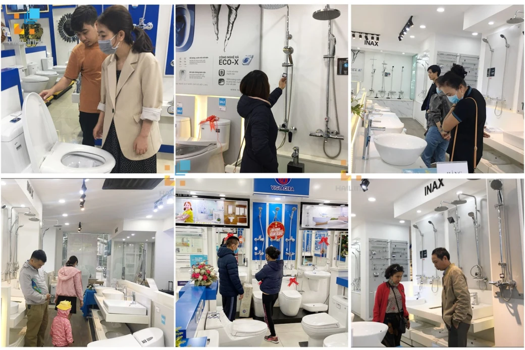 khách hàng chọn sản phẩm tại hệ thống showroom