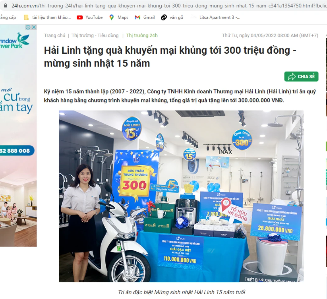bao chi dua tin ve hai linh