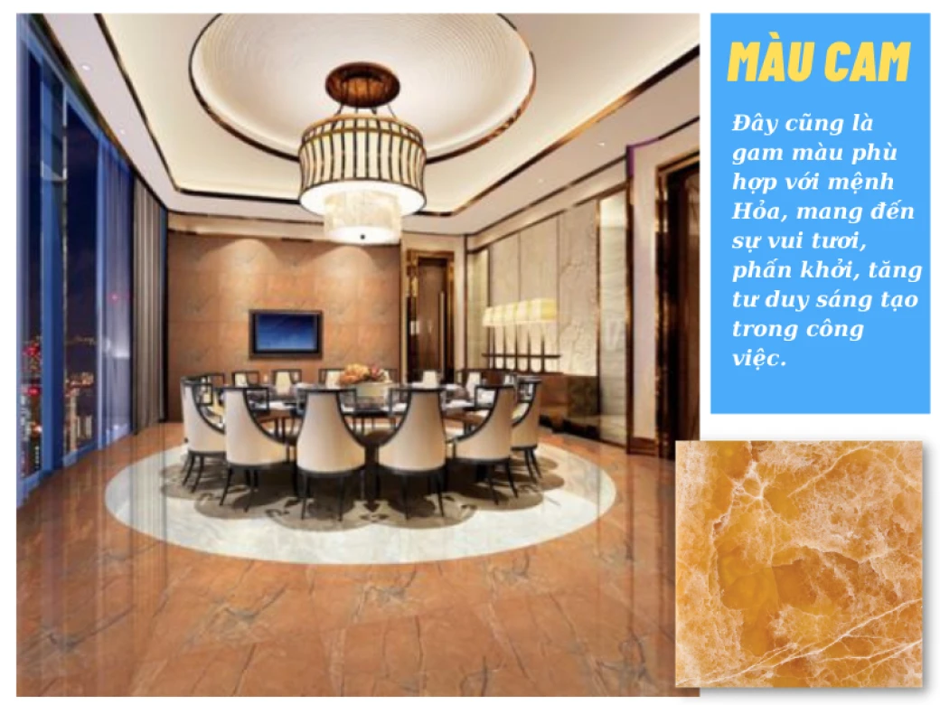 gach op lat mau cam tuong sinh voi nguoi menh hoa