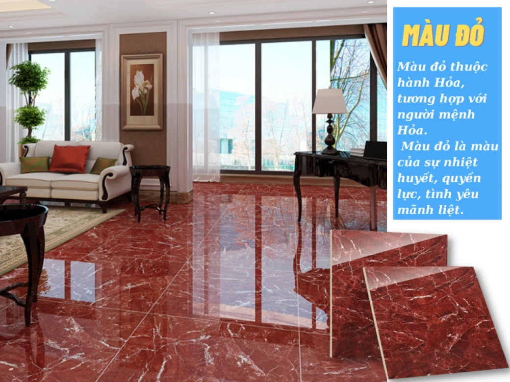 gach op lat mau do mang lai may man tai loc cho nguoi menh hoa